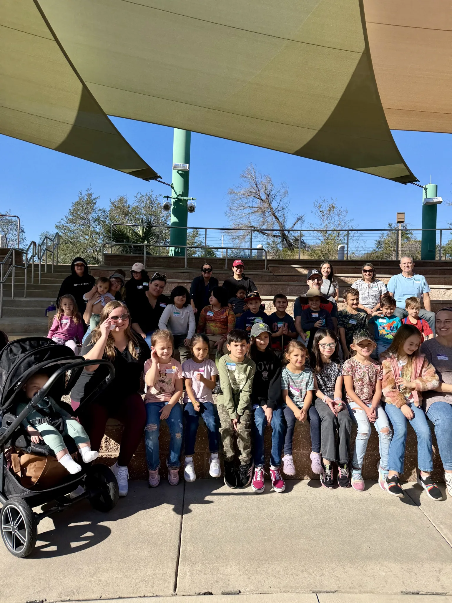 ROC Academy students gathered together during a nature field trip